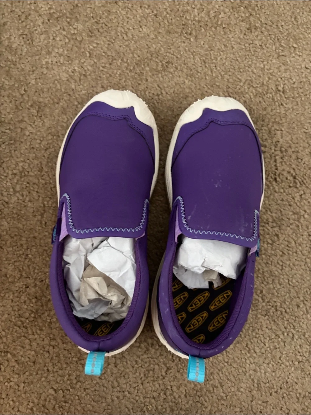 NWT Keen Kids Purple Slip-On Water Shoes with White Soles